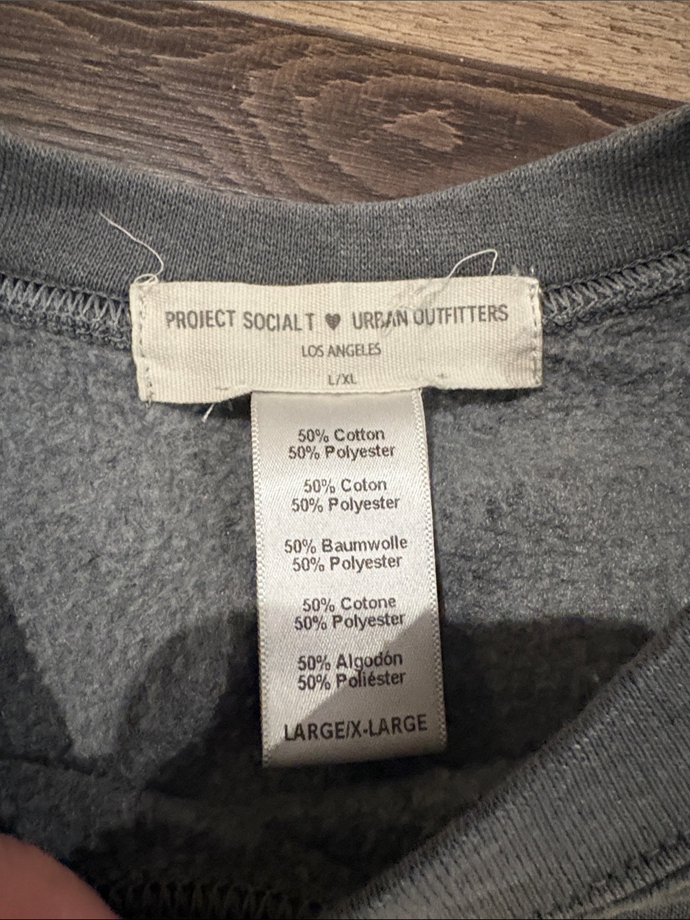 PROJECT SOCIAL T/URBAN OUTFITTERS Grey Skater Skeletons Sweatshirt Sz L/ XL - Picture 2 of 5